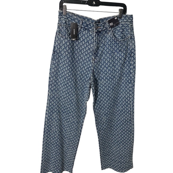 Express Blue Flare Wide Leg Denim - Picture 7 of 8